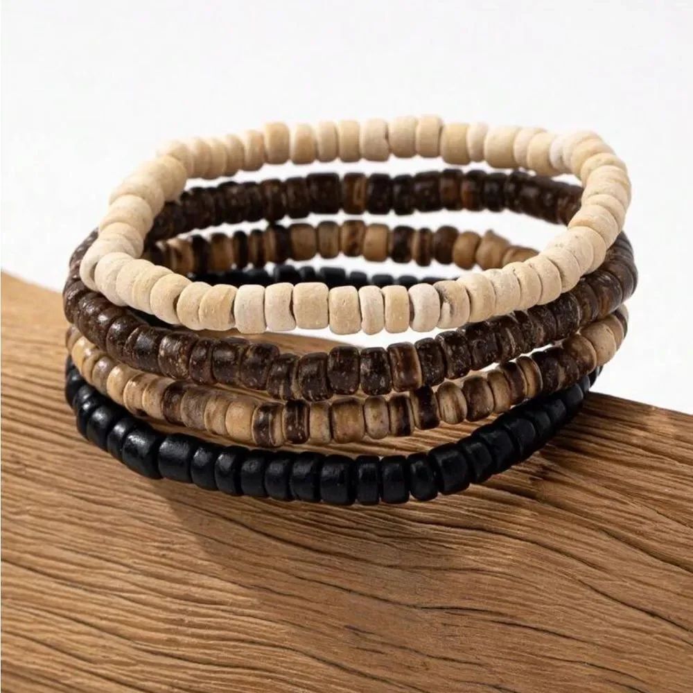 Wooden Beaded Bracelet Set M1739